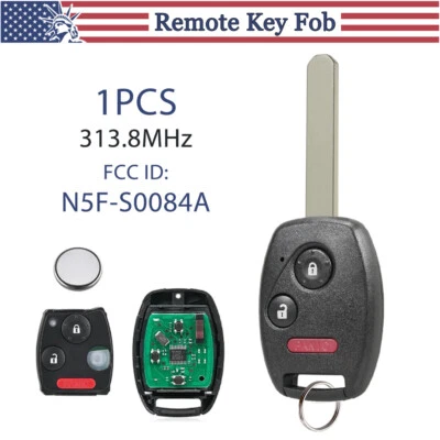 For 2011 2012 2013 2014 2015 2016 Honda Odyssey Car Remote Key Fob N5F-S0084A 3B - Imagem 1 de 4
