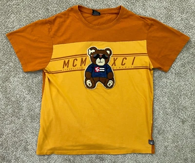 Camisa Southpole Para Hombre Extra Grande Dorada Manga Corta Bordada Oso MCMXCI DE COLECCIÓN Foto 1 de 4