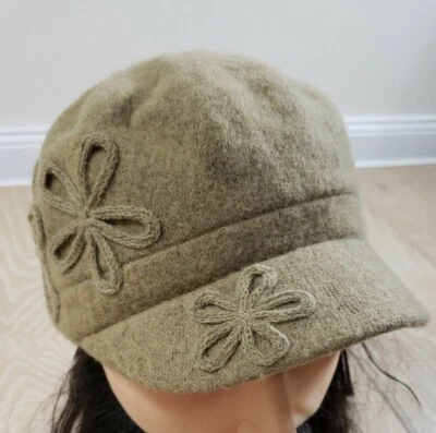 Augus T Cadet Hat Wool Nylon Fitted Small Bill Women's Medium / Large Embroidery - Image 1 of 4