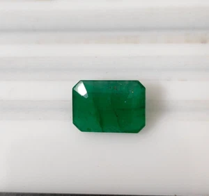Natural GRS certified Green Emerald Gem Stone, 7.26 ct. Unheated beautiful stone - Picture 1 of 6