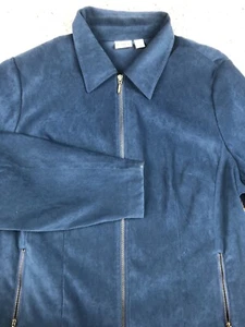 Cato Size 20W Women's Blue Long Sleeve Suit Style Full Zip Jacket With Pockets - Picture 1 of 10