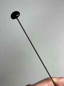 Antique Victorian 19th C. Black Amber Glass Cabochon Hat Pin Stick Crystal - Picture 1 of 11