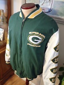 NFL Green Bay Packers 4 Time Super Bowl Champions Varsity Lined Jacket by GIII