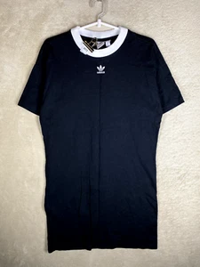 Vintage adidas Casual Dress Size 8 Womens Black Logo Short Sleeve - Picture 1 of 11