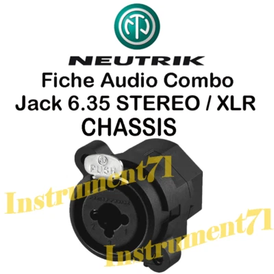 Fiche Combo Jack 6.35 STEREO Femelle ou XLR Chassis 3 Broches  NEUTRIK NCJ6FIS - Photo 1/2
