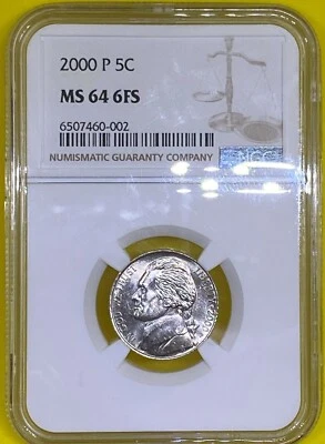 2000 P Jefferson Nickel NGC MS64 6FS - Image 1 of 4