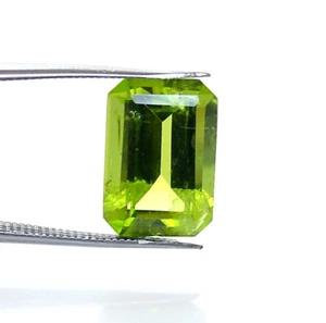 Zertifizierter natürlicher Peridot Achteckschliff 14x10 mm 7,79 kt unbehandelter loser Edelstein - Bild 1 von 8