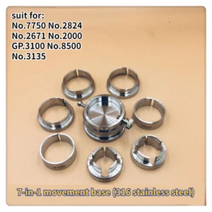 8pcs Set Watch Movement Base Holder Stainless Steel Watch Repair Tools Silver - Picture 1 of 5