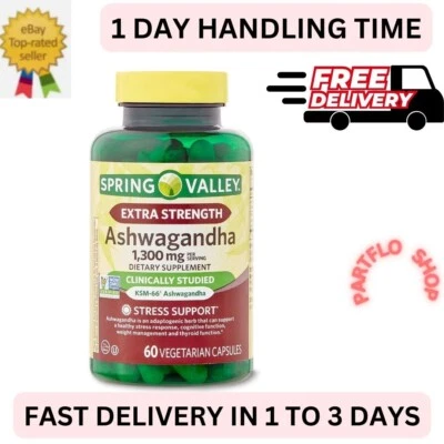 Spring Valley Extra Strength Ashwagandha Dietary Supplement 1300 mg 60 Count - Image 1 of 4