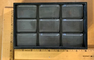 9 Drawer Box Mini Storage Organizer - Metal Case Ready to Hang- Plastic Drawers- - Image 1 of 4