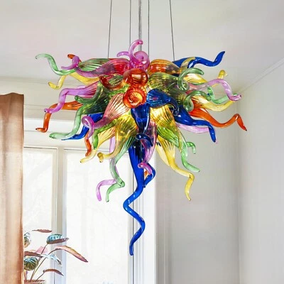 Multicolor Blown Glass Chandelier -S Art Deco Home Light Ceiling Light Fixture - Image 1 of 4