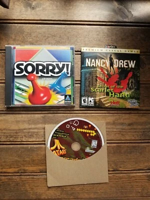 Lote de 3 ATARI Arcade Hits 1 PC CD Juegos de Computadora Solo Disco / Sorry & Nancy Drew Foto 1 de 4