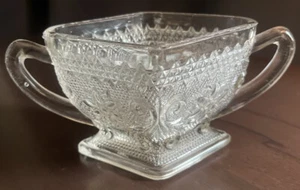 Indiana Glass - Tiara Pattern Clear Sandwich Glass Handled (Sugar Bowl) Vintage - Picture 1 of 6