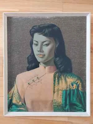 VLADIMIR TRETCHIKOFF: 'MISS WONG' - ESTAMPADO ENMARCADO - ETIQUETA BOTAS - VINTAGE AÑOS 50 Foto 1 de 4