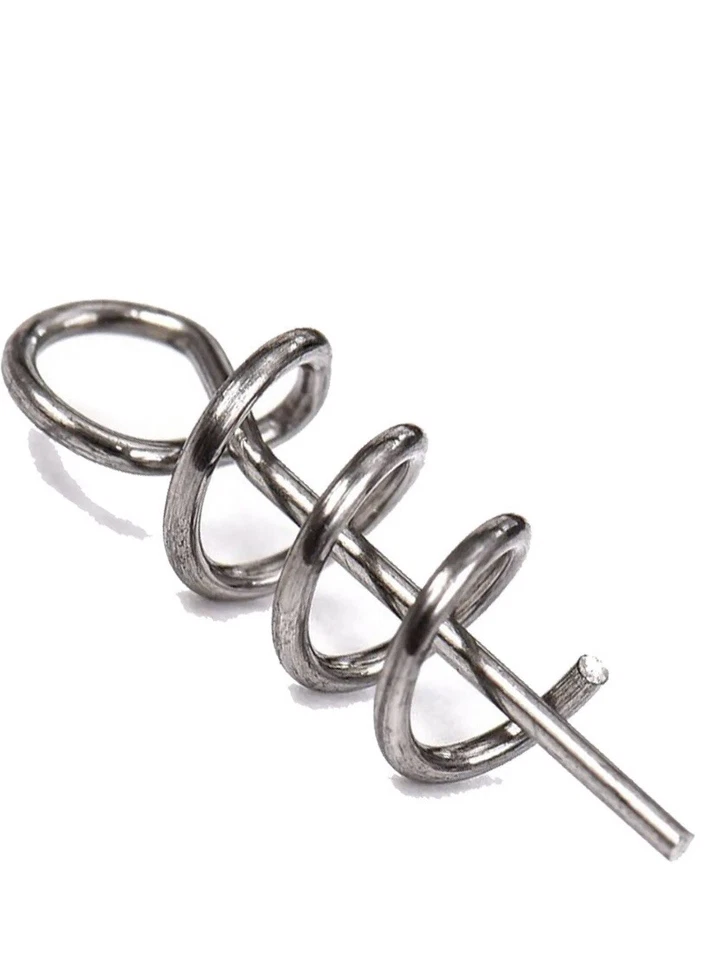 160pcs mixsizes Spring Twist Lock Fishing Hook Centering Pin for Soft Lure Bait - Image 1 of 2