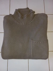 Vintage DKNY JEANs Roll Neck Sweater Men’s Large Cotton Gray Heavy Knit - Picture 1 of 6