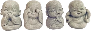 Set Statua Buddha 4 in 1 per Decorazione Spirituale, Feng Shui, Zen e Interno/Esterno - Foto 1 di 12