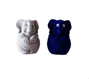 Ring Ohrringe Etui  Schmuckbox Geschenkbox Samt  "Elefant"  (ohne Schmuck) neu - Bild 1 von 3