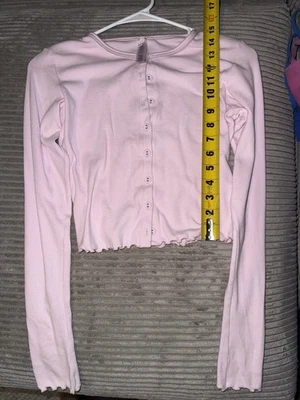 古着Skims logo尖头开衫粉色小号 — 第 1/4 张图片