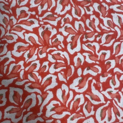 Keepsake Calico Fabric JoAnn Flower Peach & White Floral 1 yd Cotton Quilting - Image 1 of 4