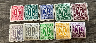 Lot of 10 Deutschland  Germany, AM POST, Mint - Image 1 of 2
