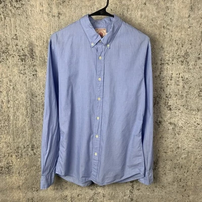 J.Press Shirt Large Blue Button Up Shirt Long Sleeve Preppy Classic Mens - Image 1 of 4