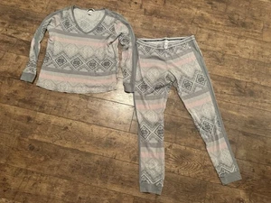 Victoria's Secret Thermo Pyjama Set Langarm Logo Bund M Medium VS - Bild 1 von 8