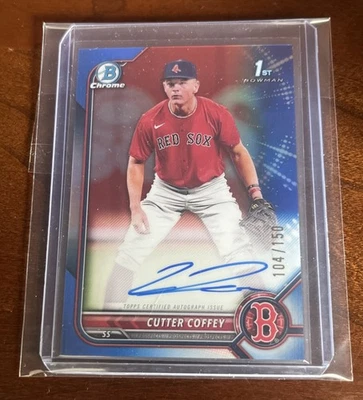 2022 Cutter Coffey Bowman Chrome True Blue Auto 1st Bowman #CDA-CC /150 - Image 1 of 2
