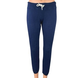 Monrow Classic Women's Blue Drawstring Low Rise Tapered Crop Sweat Pants Size S - Picture 1 of 4