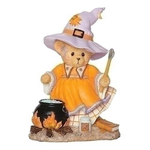 Roman Cherished Teddies Halloween Gretel Witch with Cauldron Figurine 4 Inch - Picture 1 of 4