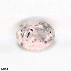 1.38 Ct Oval 8.7 x 6.1 MM 100% Natural Pink With red black dot STRAWBERRY QUARTZ - Picture 1 of 5