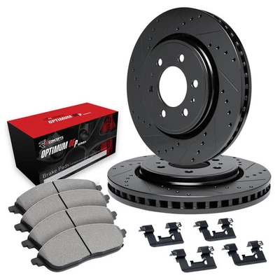 For Toyota 4Runner 88-91 Drilled & Slotted Front Brake Kit w Optimum Pads - Image 1 of 2