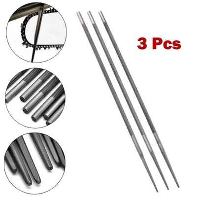 Efficient Chainsaw Chain Grinding Tool 3pcs Round Files (4 0mm 4 8mm 5 5mm) - Image 1 of 4