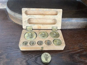 Apothekergewichte Messing Gewichte Set 20 + 10 +1 dk 50+ 5 g 1 + 2 +5 dkg alt - Bild 1 von 4