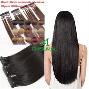 black brown blonde 6D Micro Hair Extensions Remy Hair 50gram 100Strands 10Rows - Picture 1 of 29