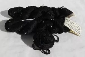 JUDI & Co. Italy REFLECTIONS Black Rayon Silver Sequins Yarn Lot 2 Hanks 1 Ball - Picture 1 of 3