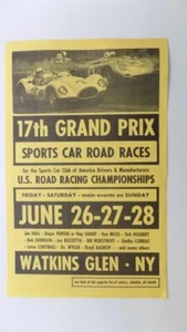 Watkins Glen 17. Grand Prix USRRC 1964 Poster/Flyer Neu aus altem Lagerbestand 2 Seiten 13-1/2" x 8-1/2" - Bild 1 von 1