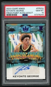 2023 Panini Court Kings Keyonte George Fresh Paint Autograph Violet /49 PSA 10 - Picture 1 of 2