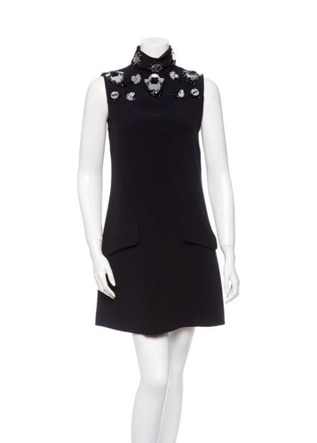 MIU MIU Abito Miu Mui blu con abbellimenti argento IT 42