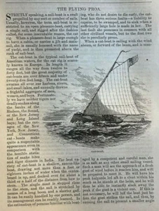 1877 Sailboats The Flying Proa illustrated - Picture 1 of 4