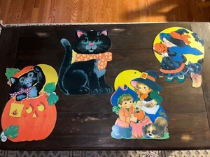 4 Vintage Double Sided HALLOWEEN DIE CUTS - Picture 1 of 13