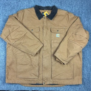 NEW Carhartt Jacket Mens 3XL Tall Brown Duck Quilt Lined Relaxed Fit 0C3283-M - Picture 1 of 21