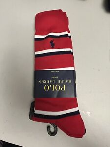 Vintage Polo Ralph Lauren Dress Socks Red/White 2 Per Pack (Christmas Colors)