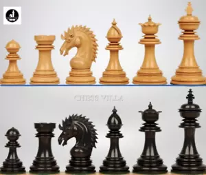 Solo piezas de ajedrez Cyrus de lujo Staunton - madera de ébano triple ponderada - 4,4" King - Imagen 1 de 8