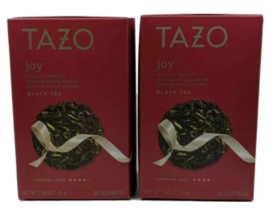 Tazo Joy Té Negro 2 Cajas Nuevas 20 Paquetes Cada Una Sellada Bolsas Filtradas  Foto 1 de 4