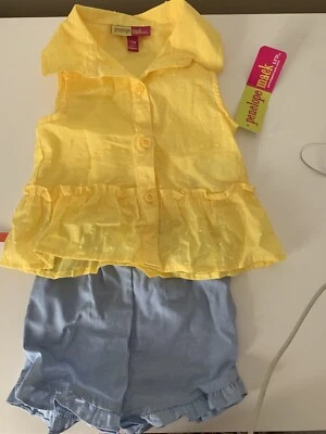 BNWT bebé niña Penélope Mack traje pantalones cortos de verano. 12 Meses Foto 1 de 4