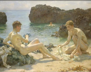 Impresión o lienzo - The Sunbathers de Henry Scott Tuke - Imagen 1 de 1