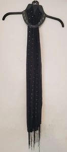 Neu Damen Schal schwarz Pailletten Glitzer Fransen Kleid Scarf - Bild 1 von 1