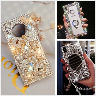 For Cricket Phone Case Bling Glitter Diamonds Rhinestones Crystals Phone Cover - Image 1 of 4