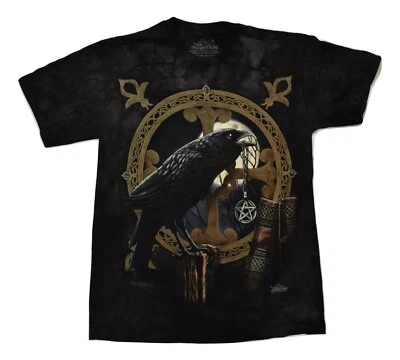The Mountain Mens Talisman Raven Crow Black Magic Witchcraft Brown Shirt New S - Image 1 of 4